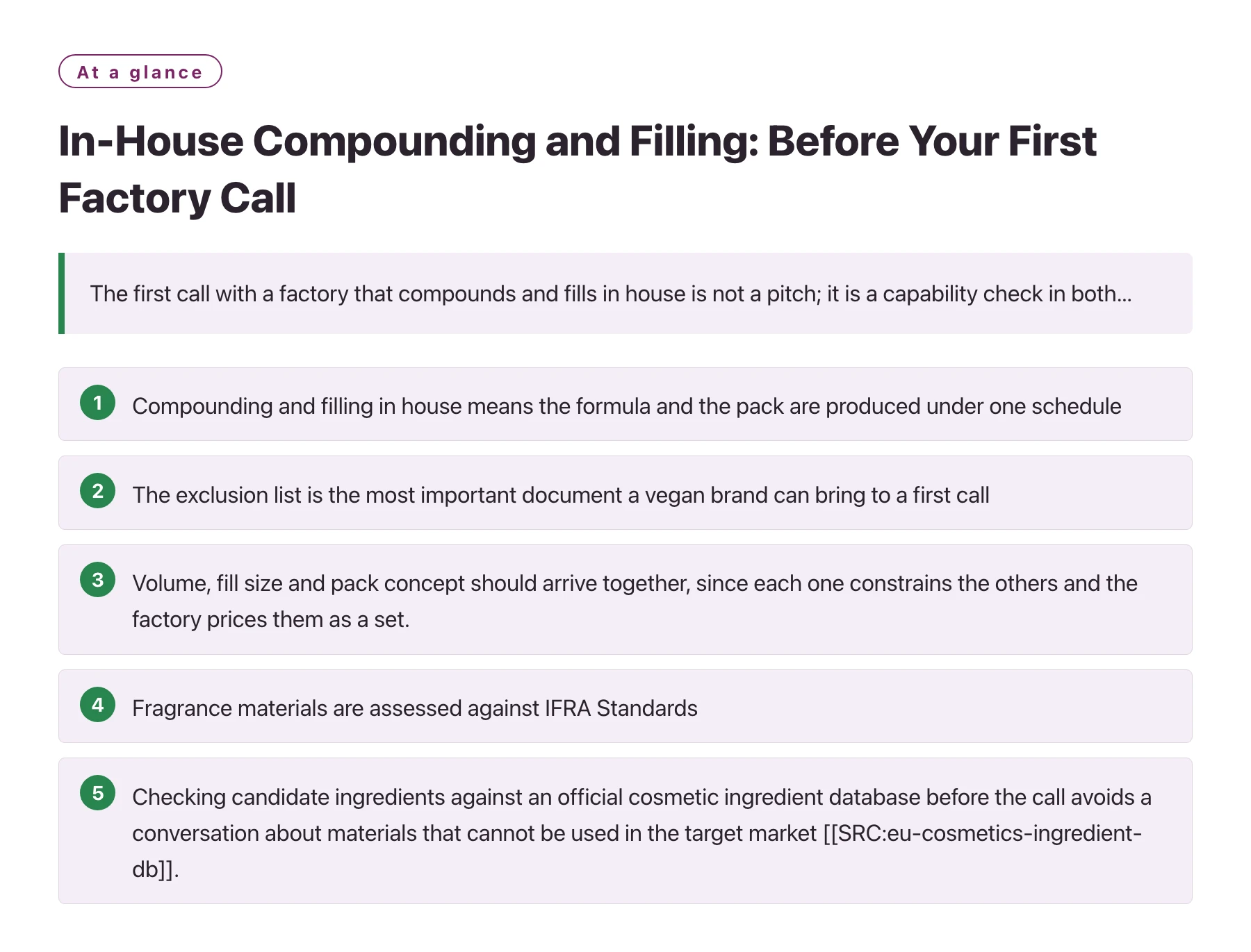 In-House Compounding and Filling: Before Your First Factory Call——全文要点速览