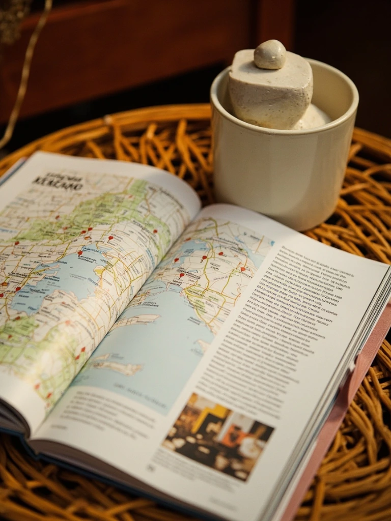 An open page of the Penang Planner with hand-drawn neighbourhood maps